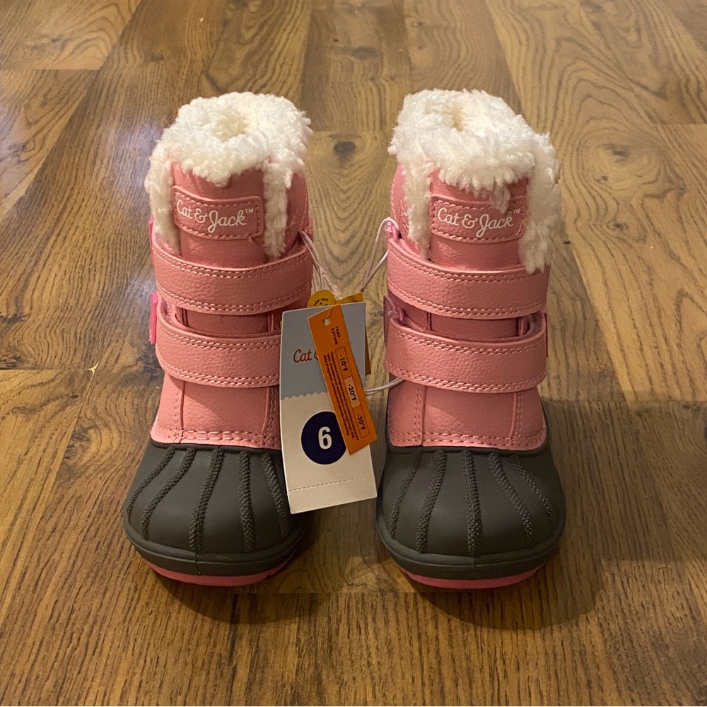 Cat & Jack Pink and Black Snow Boots